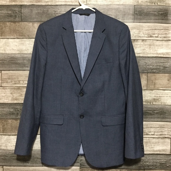 Banana Republic Tailored Slim Fit Plaid Blazer Men’s 42 Blue 2 Button - Picture 6 of 10